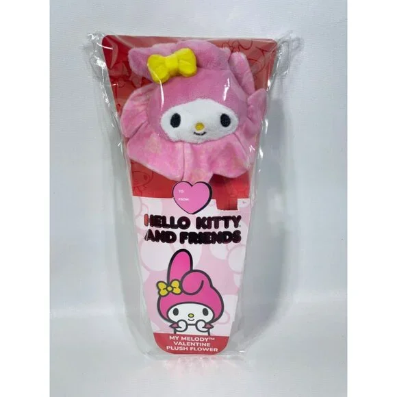 Hello Kitty And Friends 14" My Melody Pink Plush Valentine Flower Bendable Stem - Picture 7 of 9